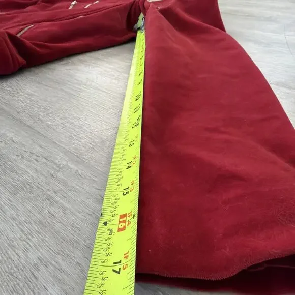 MODA International Velvet Moto Jacket Zip Up Vintage Style Red Sz 8 Lined - Picture 5 of 10